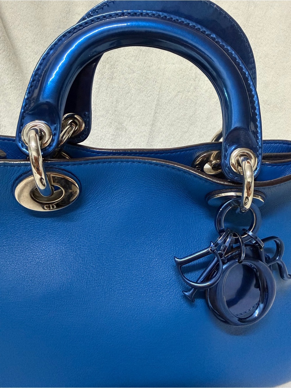 Christian Dior Blue Mini Diorissimo Tote Crossbody Bag ๐ - Picture 2 of 16
